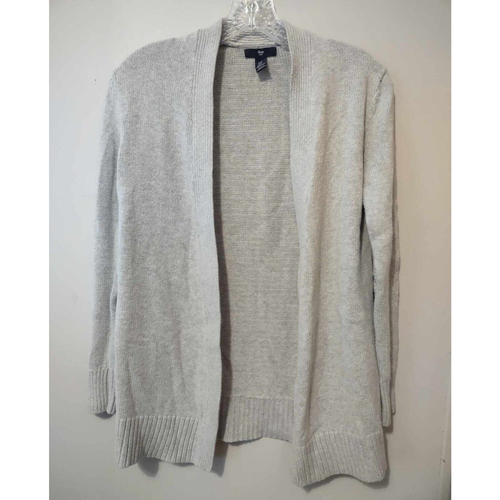 GAP | Women's Grey Open Cardigan Elbow Patches Size XS